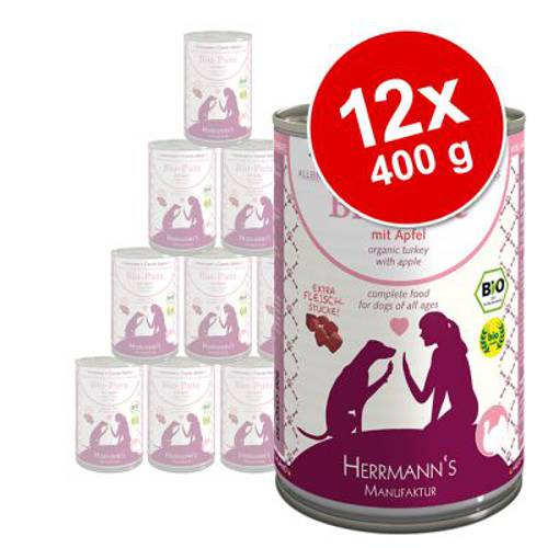 Korzystny pakiet Herrmanns Menu bezzbożowe, 12 x 400 g Biokaczka z biobatatami - Herrmanns