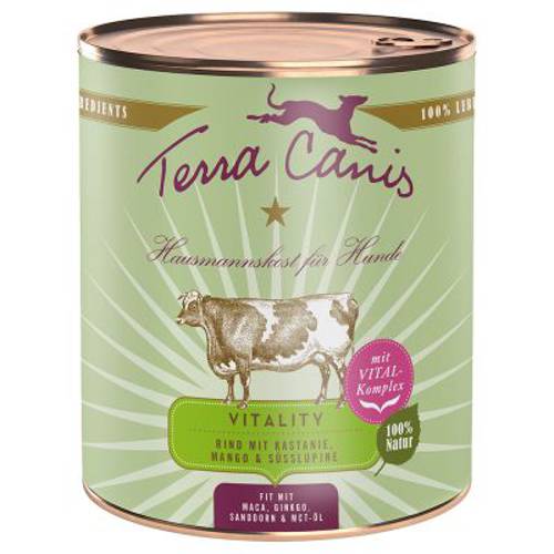 Terra Canis Vitality Menu, 6 x 800 g Indyk z kasztanem, papają i łubinem - Terra Canis