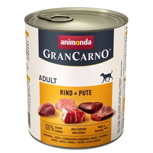 Animonda GranCarno Original Adult, 6 x 800 g Wołowina i kacze serca - Animonda