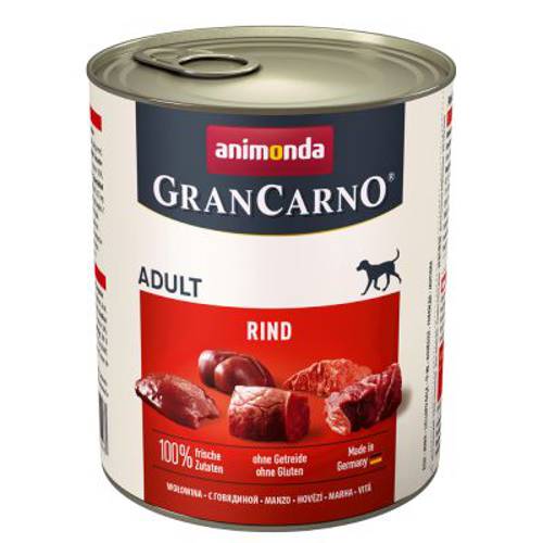 Animonda GranCarno Original Adult, 6 x 800 g Wołowina i kacze serca - Animonda