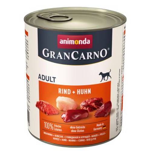 Animonda GranCarno Original Adult, 6 x 800 g Wołowina i kacze serca - Animonda