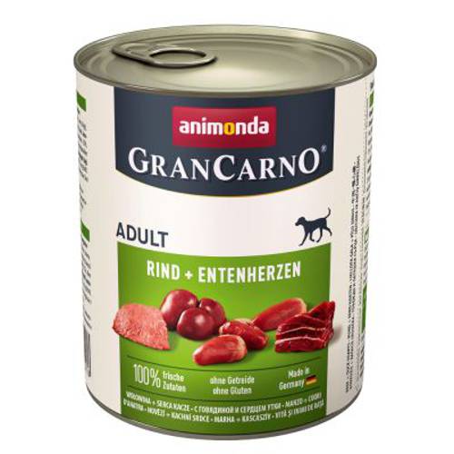 Animonda GranCarno Original Adult, 6 x 800 g Wołowina i kacze serca - Animonda
