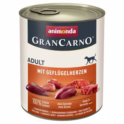 Animonda GranCarno Original Adult, 6 x 800 g Wołowina i kacze serca - Animonda