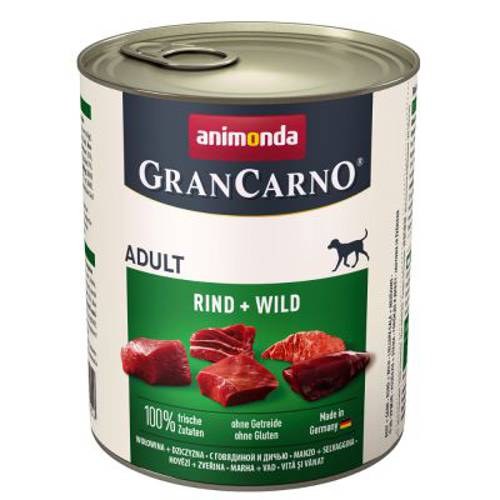 Animonda GranCarno Original Adult, 6 x 800 g Wołowina i kacze serca - Animonda