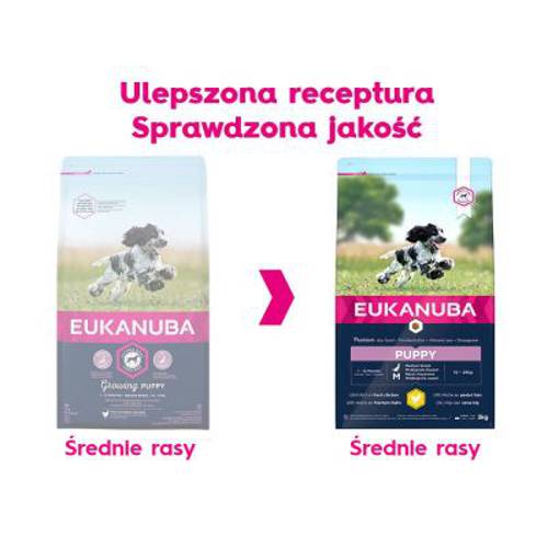 Eukanuba Growing Puppy Medium Breed, kurczak 3 kg - Eukanuba