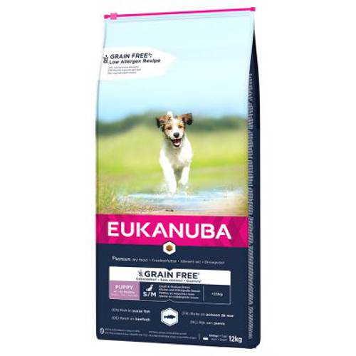 Eukanuba Grain Free Puppy Small/Medium Breed, łosoś 2 x 3 kg -