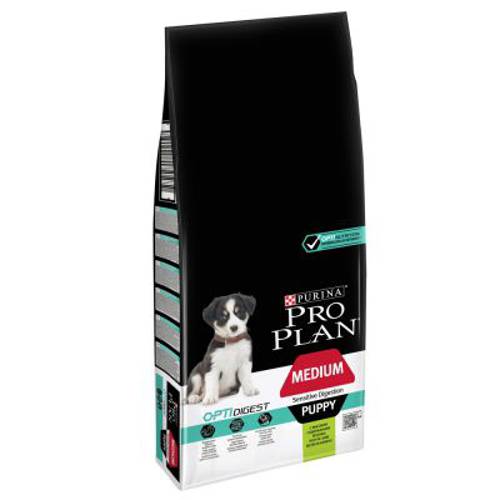 Pro Plan OptiDigest Medium Puppy, jagnięcina i ryż 12 kg - Purina Pro Plan
