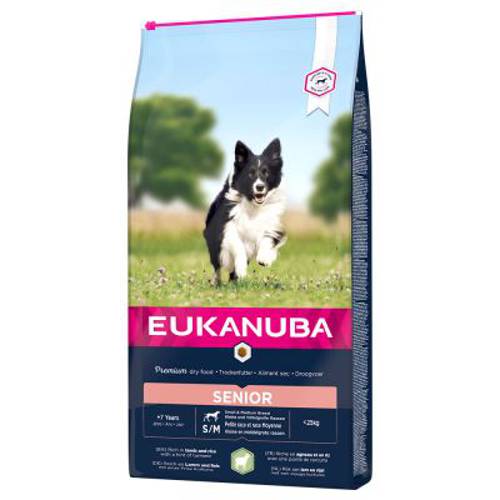 Eukanuba Senior Small & Medium Breed, jagnięcina i ryż 2 x 12 kg - Eukanuba