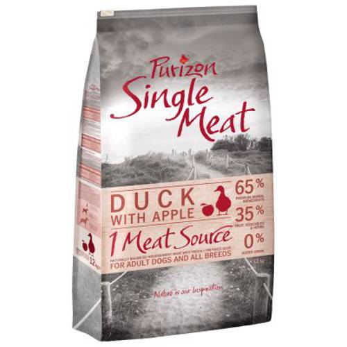 Purizon Single Meat Adult, kaczka z jabłkiem, bez zbóż 2 x 12 kg - Purizon