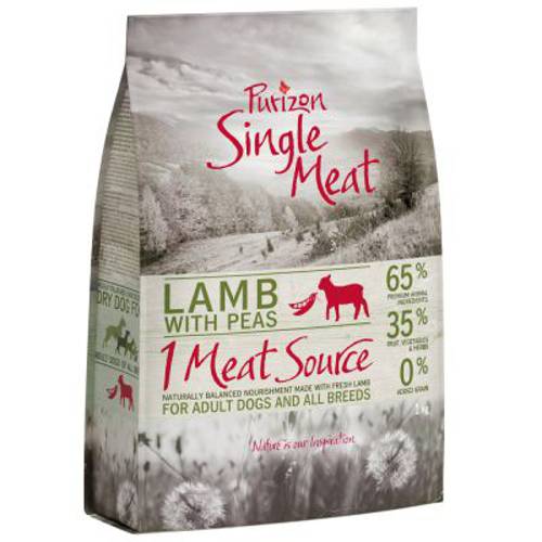 Purizon Single Meat Adult, jagnięcina z grochem, bez zbóż 2 x 12 kg - Purizon