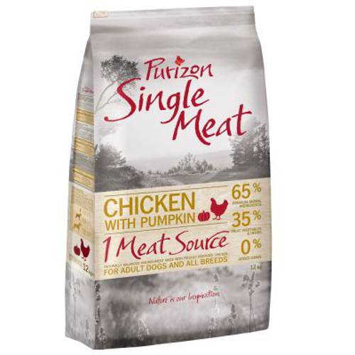 Purizon Single Meat Adult, kurczak z dynią, bez zbóż 12 kg - Purizon