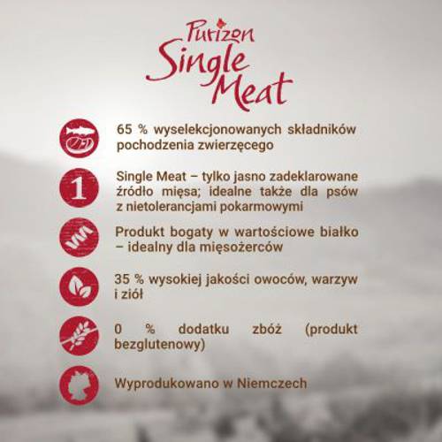 Purizon Single Meat Adult, konina z batatami, bez zbóż 4 x 1 kg - Purizon