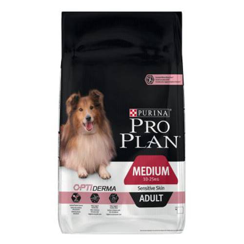 Pro Plan OptiDerma Medium Adult Sensitive Skin, łosoś i ryż 14 kg - Purina Pro Plan