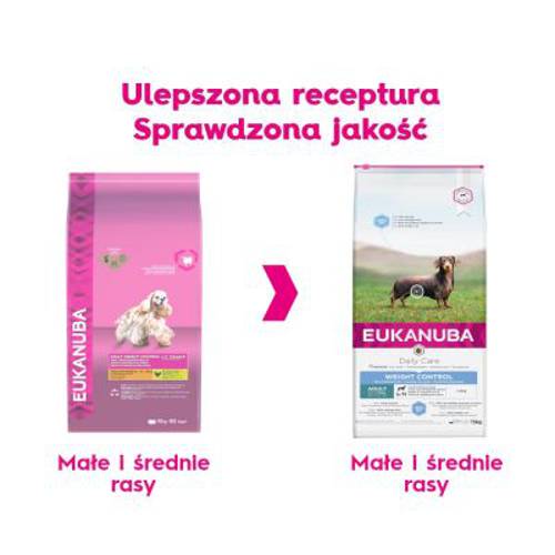 Eukanuba Daily Care Weight Control Small/Medium Adult Dog 15 kg - Eukanuba