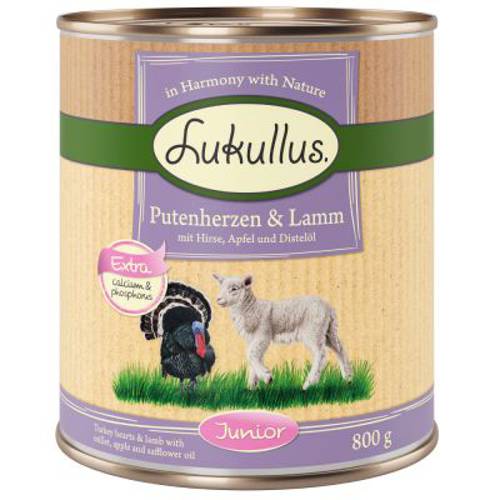 Megapakiet Lukullus Junior, 24 x 800 g Kurczak z cielęciną - Karma Lukullus