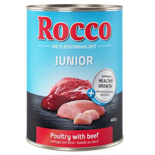 Rocco Junior, 6 x 400 g Kurczak i dziczyzna z ryżem i wapniem - Rocco