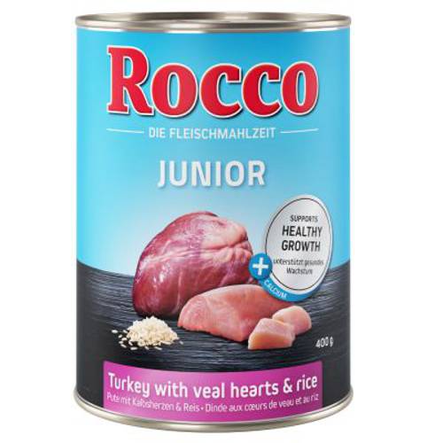 Rocco Junior, 6 x 400 g Kurczak i dziczyzna z ryżem i wapniem - Rocco