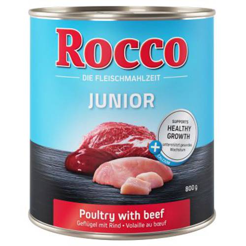 Megapakiet Rocco Junior, 24 x 800 g Indyk i serca cielęce z wapniem - Rocco