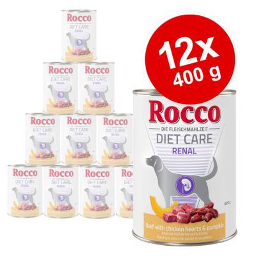 Rocco Diet Care Renal, wołowina z kurzymi sercami i dynią 24 x 400 g - Rocco