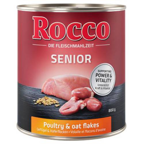 Rocco Senior, 6 x 800 g Drób z płatkami owsianymi