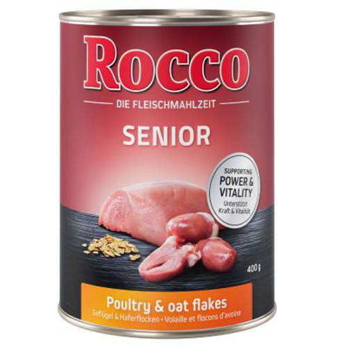 Rocco Senior, 6 x 400 g Drób z płatkami owsianymi - Rocco