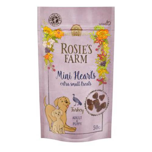 Rosie's Farm Puppy Snacks "Mini Hearts", indyk 50 g -