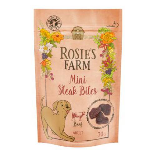 Rosie's Farm Snacks "Mini Steak Bites", wołowina 70 g - Rosies Farm