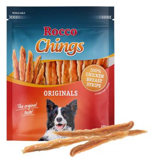 Rocco Chings Originals mięsne paski do żucia Wołowina, 150 g - Rocco