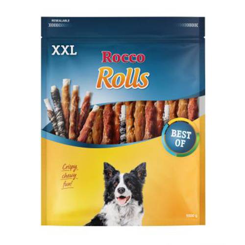 Rocco Rolls XXL pałeczki do żucia Filet z piersi kurczaka, 2 x 1kg - Rocco