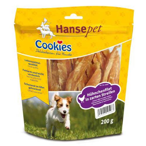 Cookie´s Delikatess paseczki z kurczakiem, półwilgotne 4 x 200 g - Hansepet