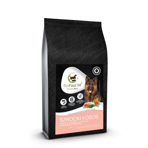 Karma sucha dla psa - Szkocki łosoś z koprem, szpinakiem, fenkułem, szparagami i pomidorem 2kg - EcoFood24