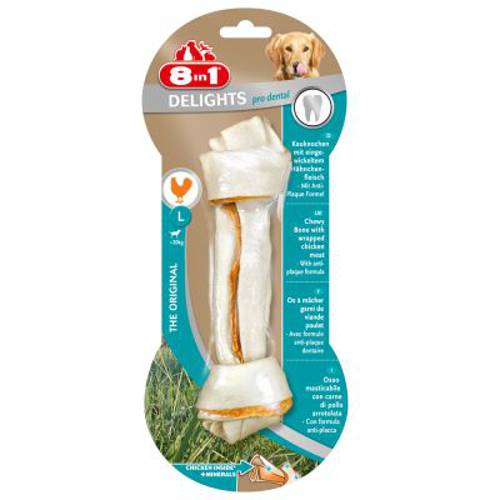8in1 Delights Dental kość do żucia drobiowo-wołowa L, 100 g - 8in1