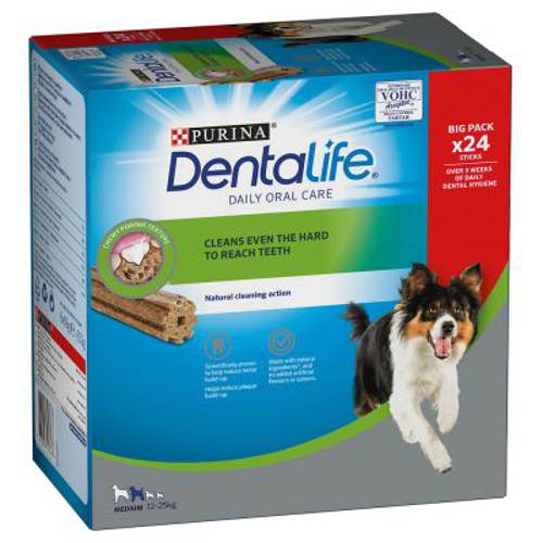 Purina Dentalife codzienna pielęgnacja zębów dla średnich psów 24 sztuki (8 x 69 g)