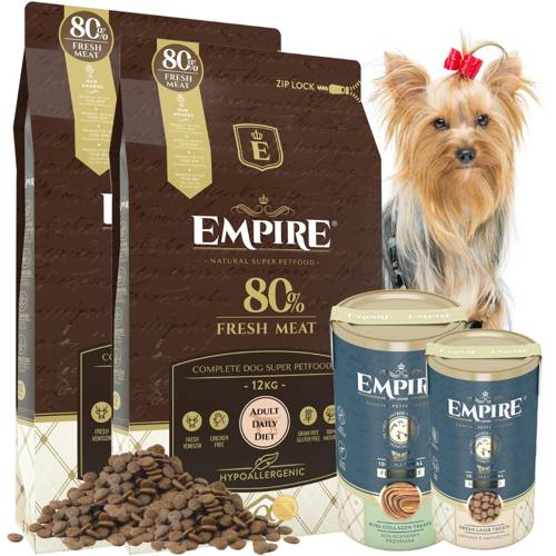 EMPIRE Hipoalergiczna Karma Dla Dorosłych YORKÓW 24kg + 2 PRZYSMAKI GRATIS! - Empire