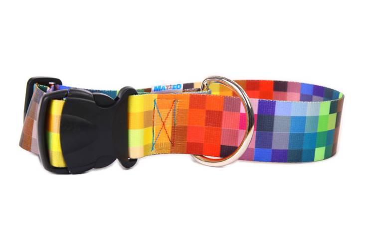 Obroża Klamra Plastikowa - Piksele 0473 10MM 18-30CM - matteo-company