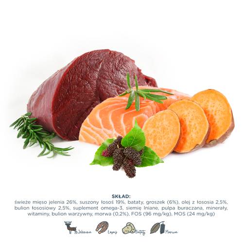 PAKA ZWIERZAKA Dziczyzna i łosoś 2kg sucha karma dla psa - Paka Zwierzaka