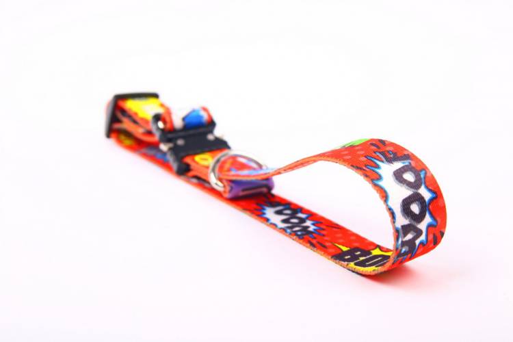 Obroża Klamra Metalowa - Graffiti Czerwone 0521 25MM 32-58CM - matteo-company