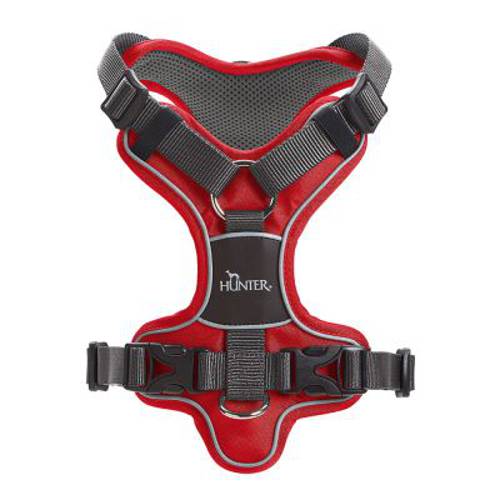 Szelki dla psa HUNTER Divo, czerwono-szare  Rozmiar S-M, obwód klatki piersiowej: 52-68 cm - Hunter