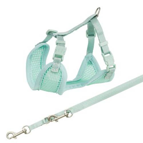 Trixie Miękkie szelki dla szczeniąt ze smyczą 26-34 cm/10 mm, 200 cm, jasnoszary - Trixie
