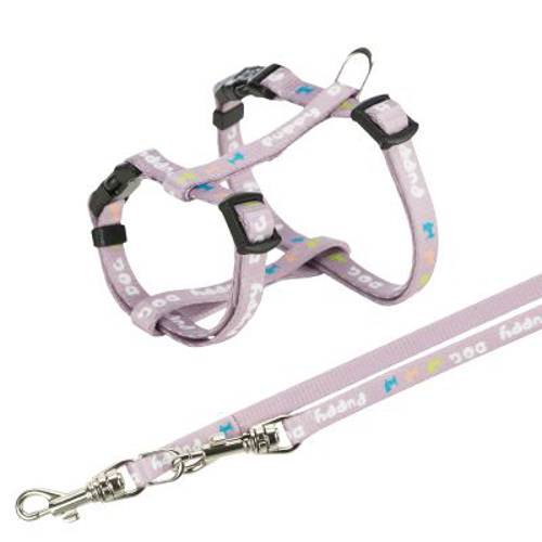 Trixie Junior Szelki ze smyczą dla szczeniąt 23-34 cm/8 mm, 200 cm, jasnoszary - Trixie