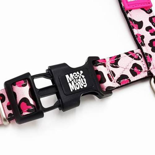 Max & Molly Szelki typu H Leopard, różowe Rozmiar L, obwód klatki piersiowej: 70-98 cm - Max Molly