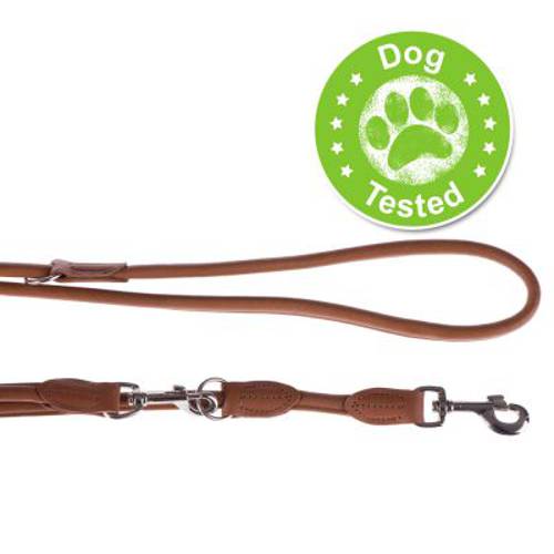 Smycz HUNTER Round & Soft, koniakowa Dł. x szer.: 200 x 1 cm - Hunter