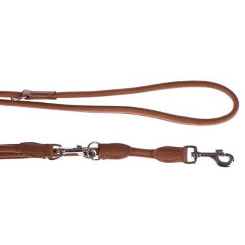 Smycz HUNTER Round & Soft, koniakowa Dł. x szer.: 200 x 1 cm - Hunter