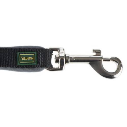 Smycz nylonowa HUNTER z neoprenowym podszyciem, czarno-szara Dł. x szer.: 200 x 2 cm, regulowana - Hunter