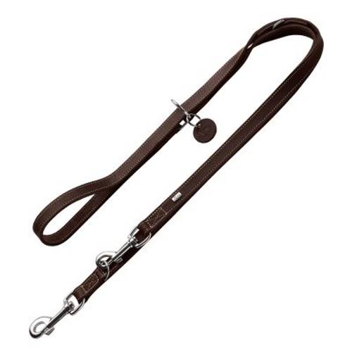 HUNTER Smycz regulowana Aalborg, ciemnobrązowa Dł. x szer.: 200 cm x 13 mm - Hunter