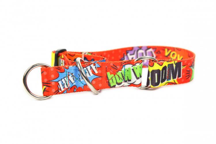 Obroża Półzaciskowa - Graffiti Czerwone 0641 30MM 50-80CM - matteo-company