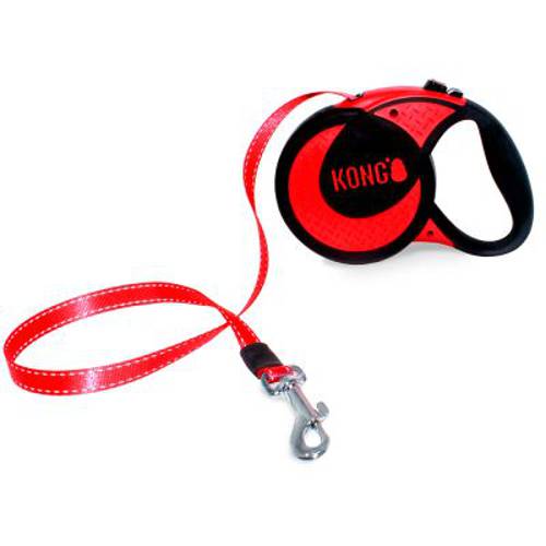 KONG Ultimate smycz automatyczna, czerwona XL: do ok. 70 kg, dł. ok. 5 m - Kong