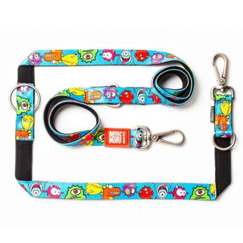 Max & Molly Little Monsters, smycz wielofunkcyjna dla psa Rozmiar L: dł. x szer.:  200 cm x 25 mm - Max Molly