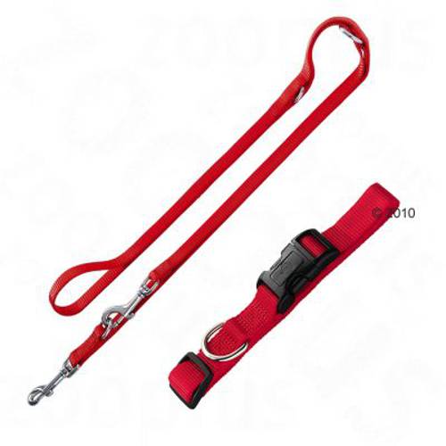 Komplet Hunter Ecco Sport czerwony obroża + smycz Obwód szyi: 35-53 cm + smycz, 200 cm - Hunter