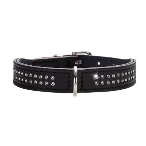 HUNTER Obroża Diamond Petit, czarna  Roz. 32, obwód szyi: 24-28 cm, szer. 26 mm - Hunter